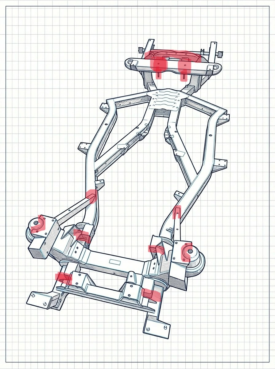 Add Rear Diff Bridge Reinforcements, front control arm brackets and welding improvements ($1000)