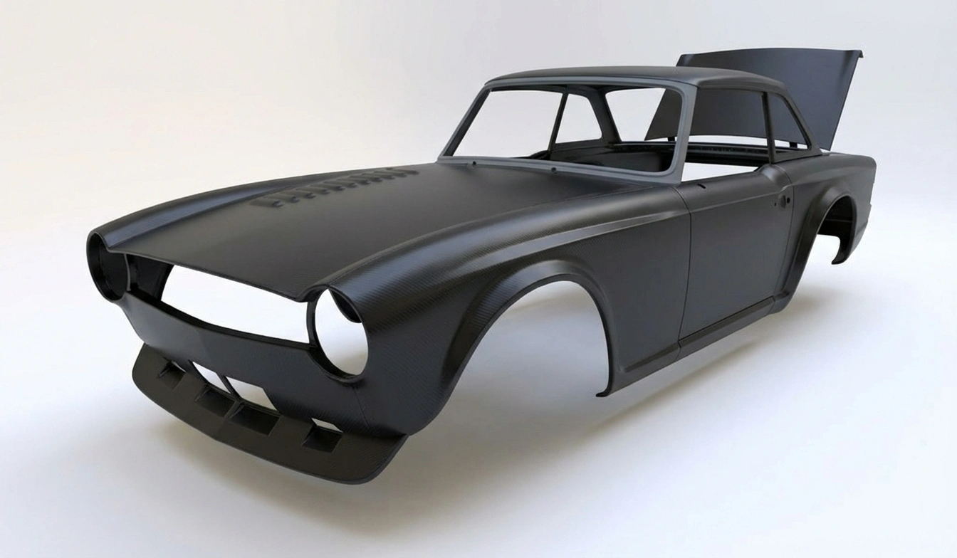 TR6B carbon fibre panels
